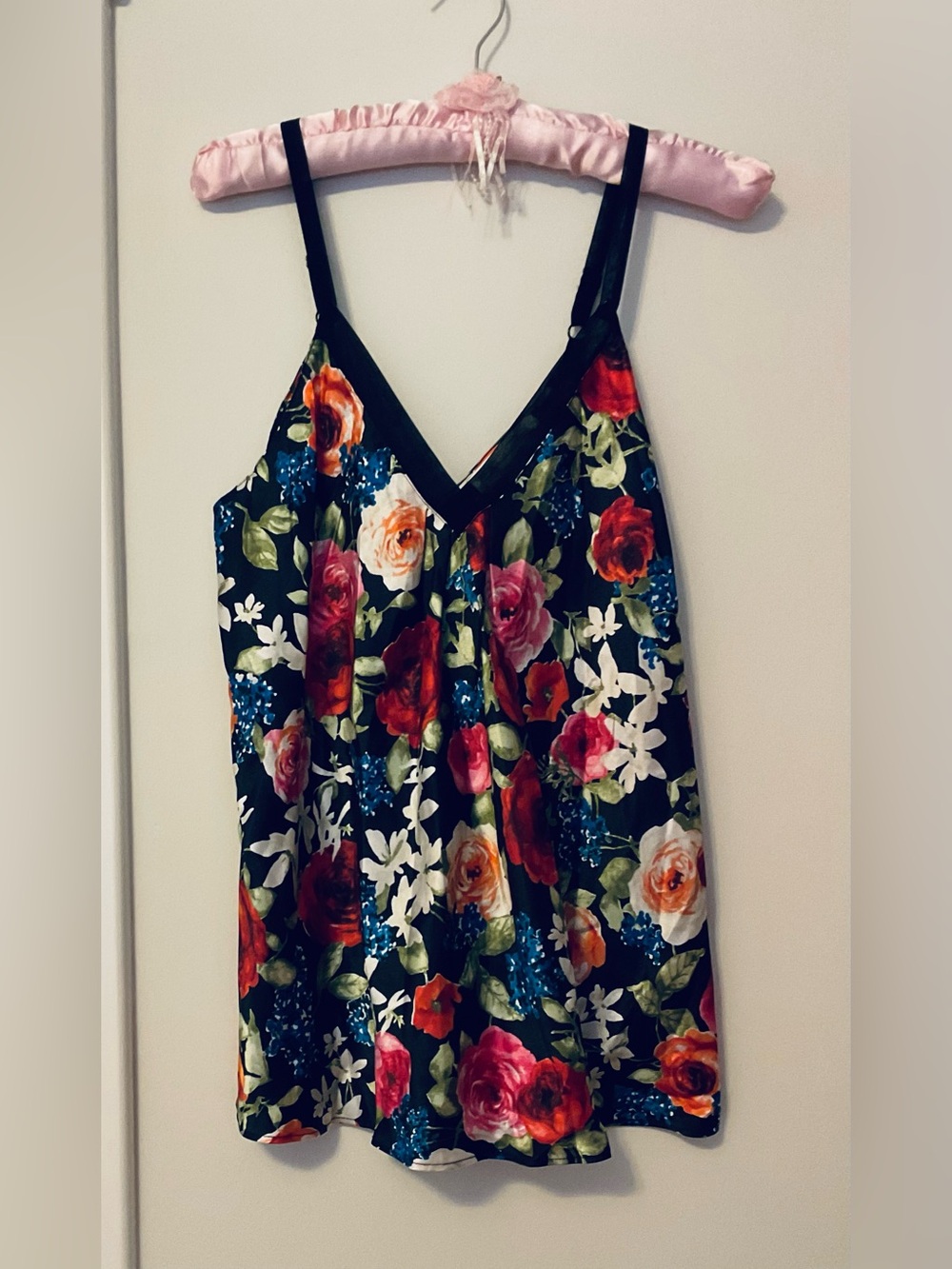 Oscar de la Renta Floral Satin Pajama Set